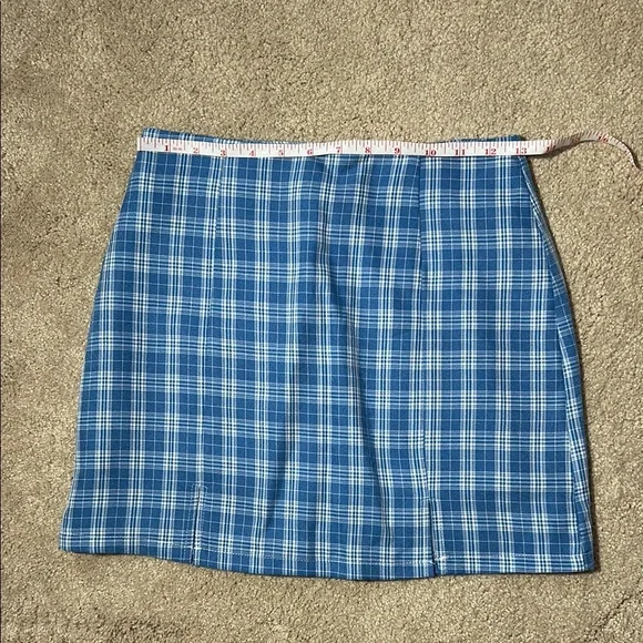 Blue Plaid Mini Skirt - Picture 5 of 5